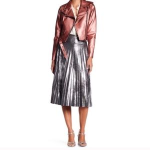 Romeo and Juliet Silver Pleated Midi Skirt NWT
